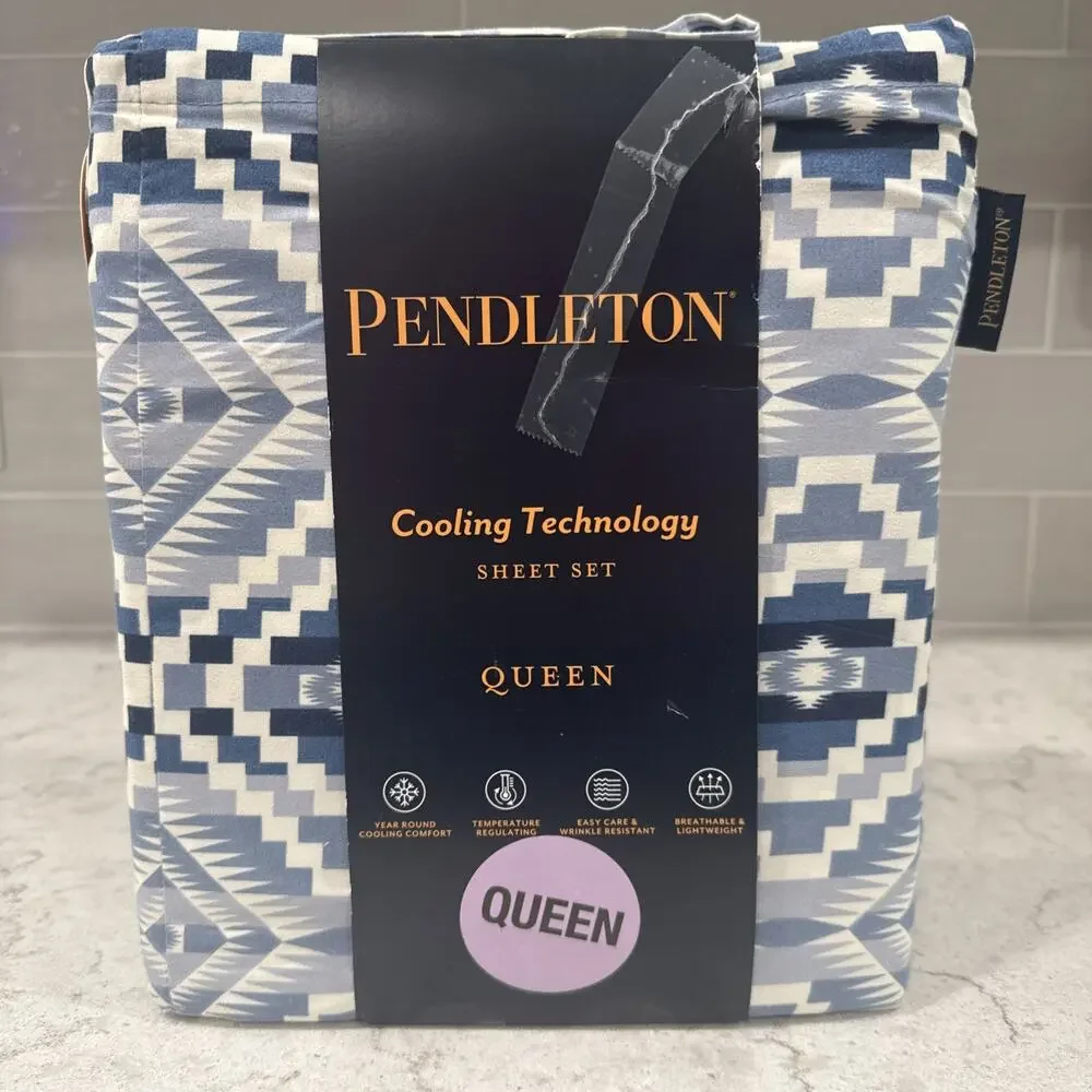 Pendleton Queen Sheet Set Cooling Technology Abiquiu Sky Southwestern Sheets